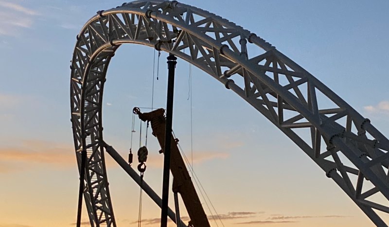 Truss Lift Guyed Installation Sunset