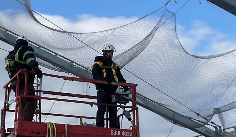 half stainless steel mesh clamp install