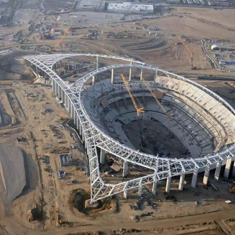 Sofi Stadium Steel Structure Erection Ongoing 