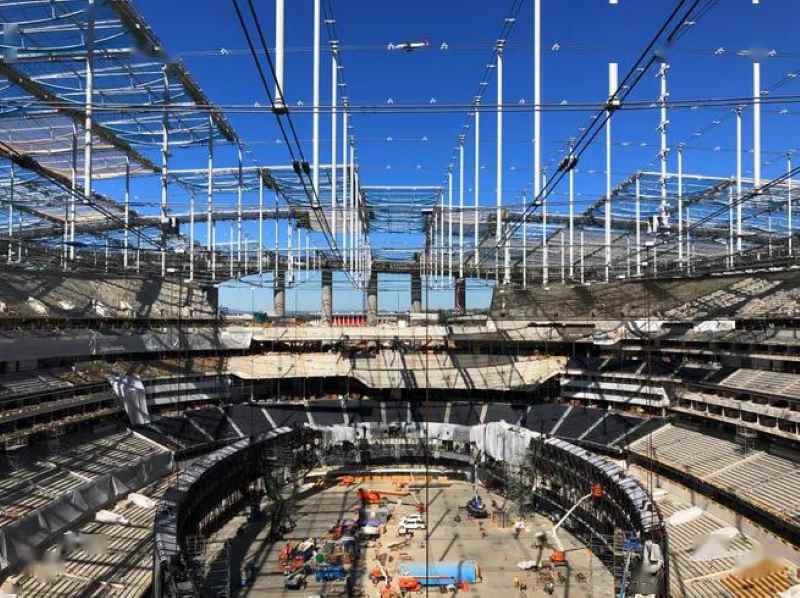 Stadium Steel Structure erection ongoing interiors 