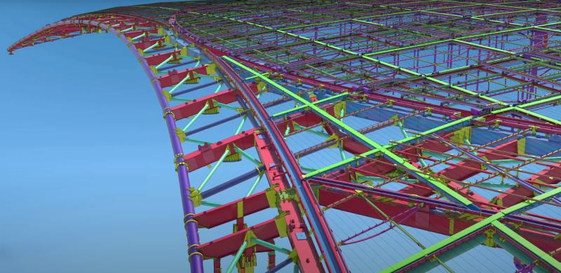 Stadium 3D Perspective View ZHM Stadium BIM Model Tekla Revit