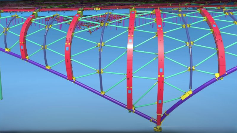 Stadium 3D Perspective View ZHM Stadium BIM Model Tekla Revit