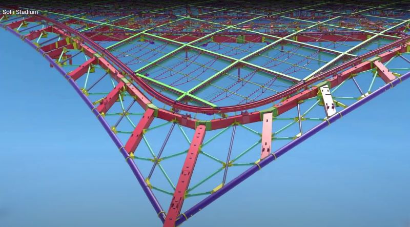 Stadium 3D Perspective View ZHM Stadium BIM Model Tekla Revit