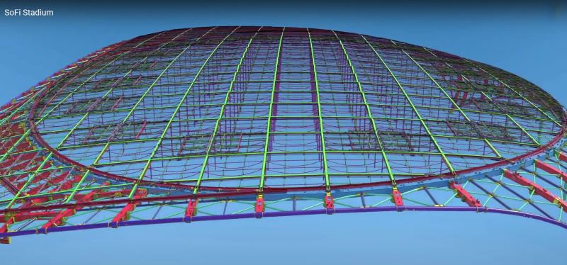 Stadium 3D Perspective View ZHM Stadium BIM Model Tekla Revit