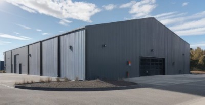 60x100 steel warehouse building Modern Office Facility Storage Black Grey