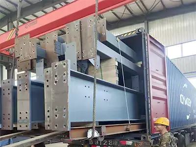 Steel structure delivery 40 feet high cubic container loading