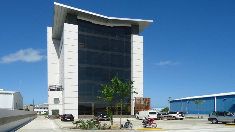 commercial office side facade curtain wall