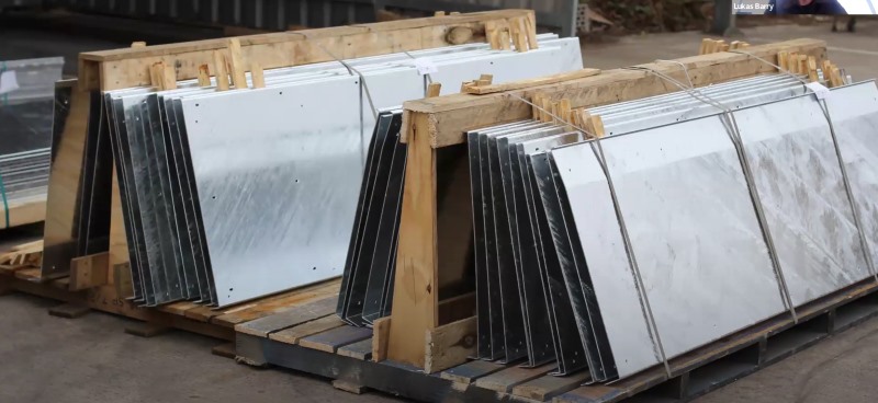 Galvanized Steel Facade Claddings Packed Ready For Delivery to Site