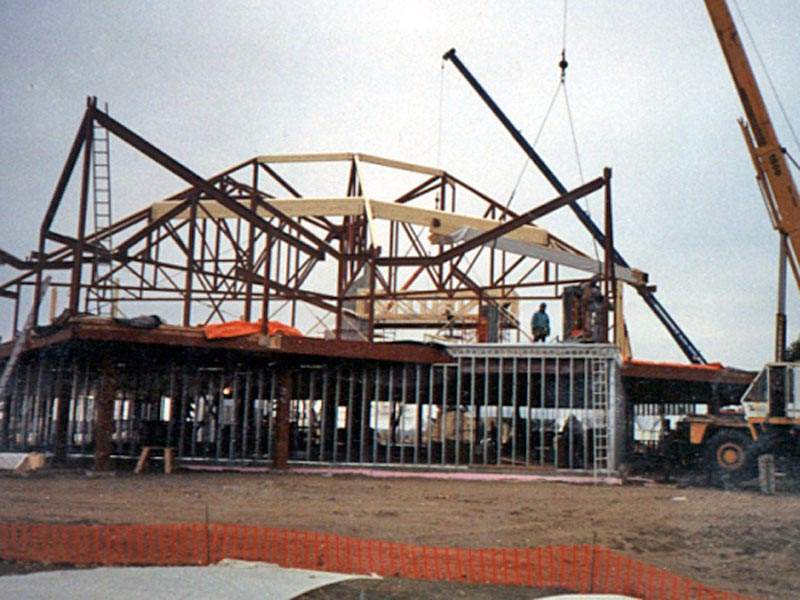 commercial Shopping mall steel structure space frame truss girder installation