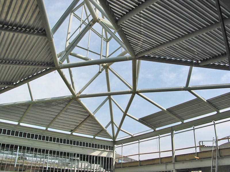 commercial atrium roof facade PTFE Membrane structure erection