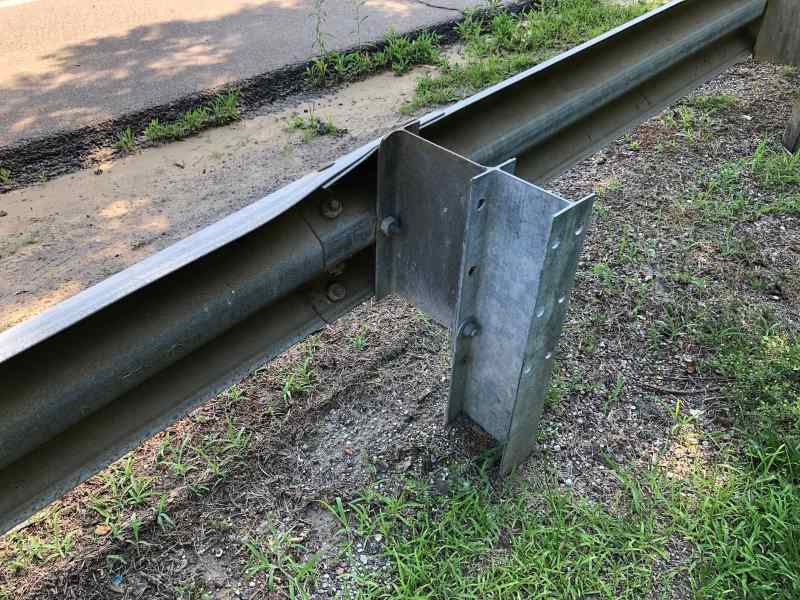 galvanised steel guardrail post and spacer block