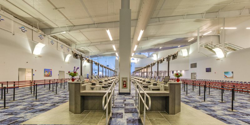 Cruise Boat Terminal Hall Pre screening Processing Lobby Roof Rafter