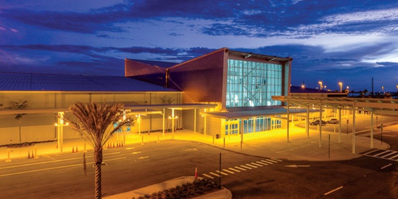 Port Marine Cruise Building Night Landscape