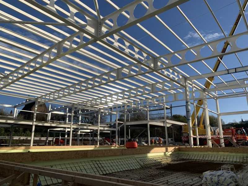 Castellated H Beam Steel Roof Rafter Frame