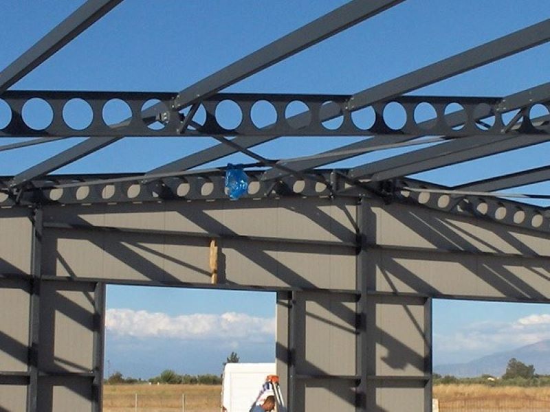 Roof rafter cellular beams made from rolled Sections or Steel plates