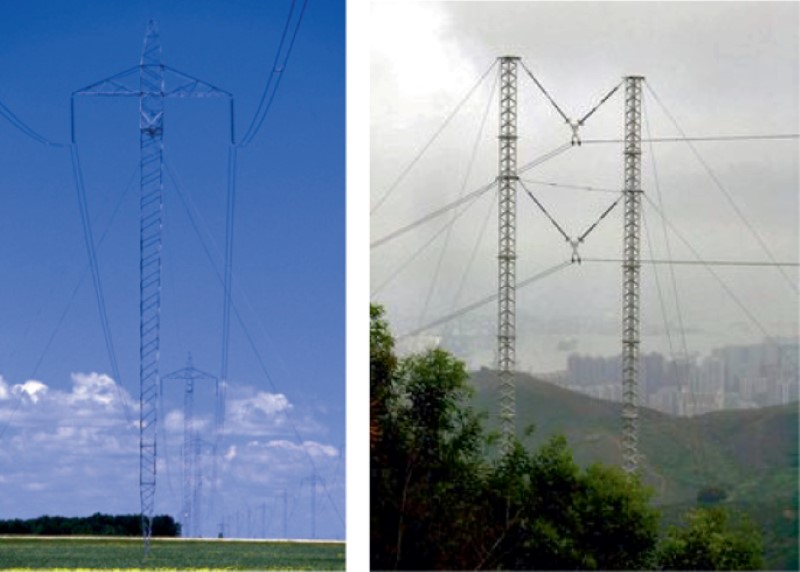 Guyed-transmission-towers