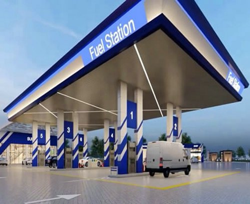 Easy Installation Steel Space Frame Petrol Station Canopy