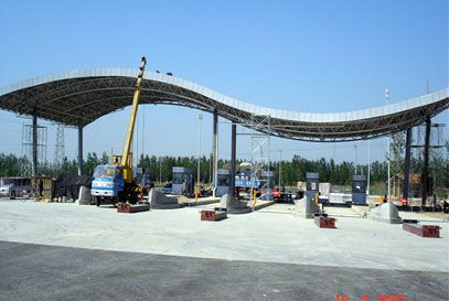 Large Span Space Frame Toll Gate Toll Station Toll Service Station Steel Structure Solutions