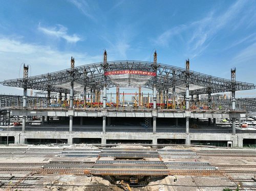 Jiangyin Intercity Rail Station Transit Tripod Lattice Truss Steel Structure Project