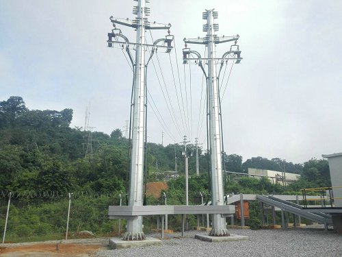 35kV Double Circuit Electricity Power Siingle Pole Tower Transmission Line 