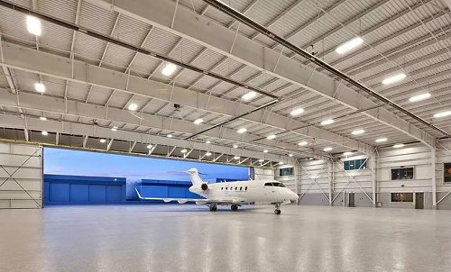 Waterproof Insulated Prefabricated Steel Structure Aircraft Hangar For Private Usage