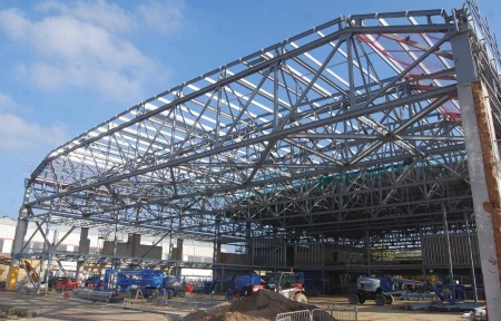 Prefabricated Steel Piping Truss Aircraft Hangar Buildings With Big Span