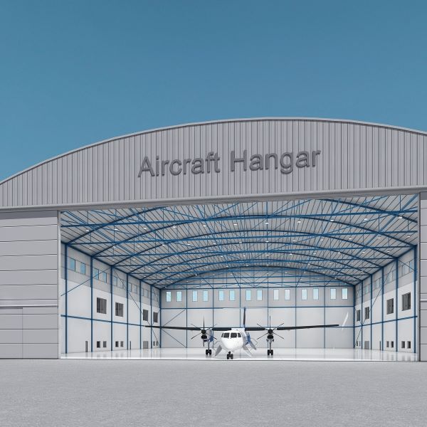 Prefabricated Rolling, Shearing, Sawing Metal Piping Truss Aircraft Hangar Buildings