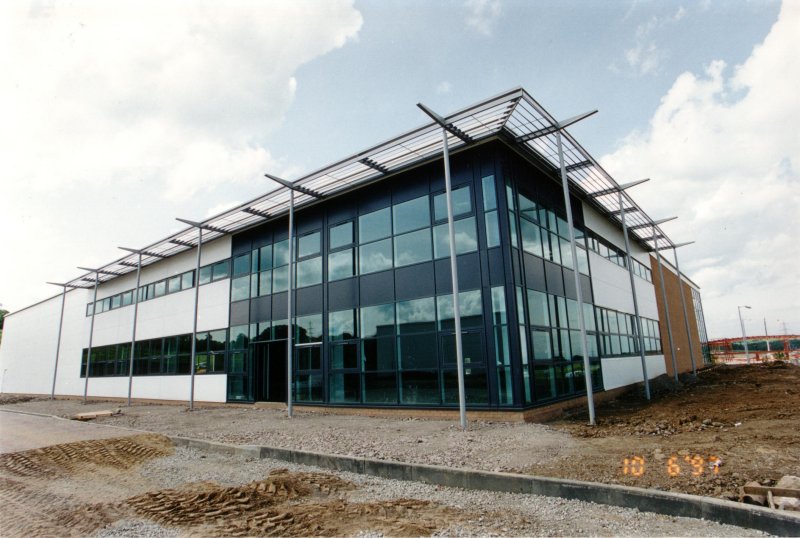 Hamilton Industrial Factory Building with architectural tubular steel work Scotland