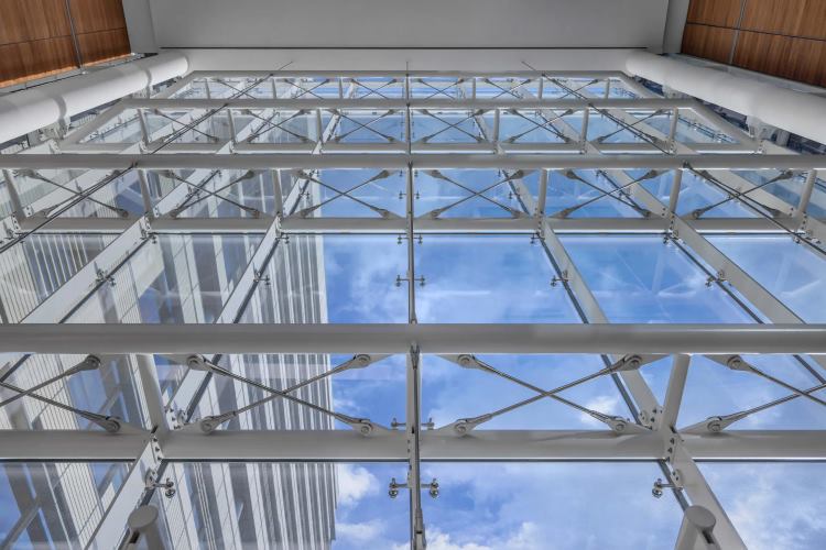 Glass and Steel Atrium Walls with Steel Bow Trusses | Architecturally Exposed Steel