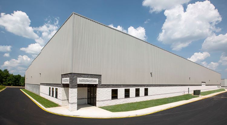 High Cube Distribution Center Logistics Building with Stepped Parapet